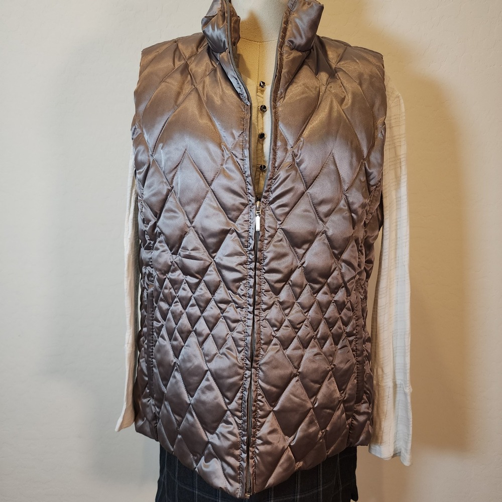 Lands' End Women's Quilted Puffer Vest Lightweight Sleeveless Jacket L‎ 14-16